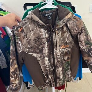 Habit Scent- Factor waterproof Jacket Real Tree Edge youth small camouflage